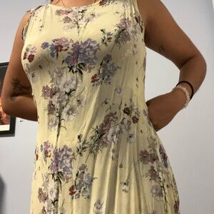 Floral Yellow Sleeveless Dress